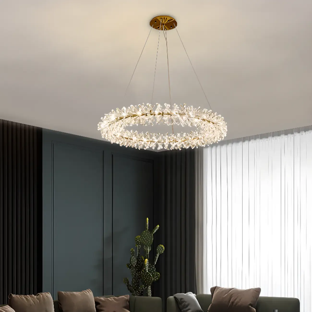 Modern Gold Crystal Garland Ambient Chandeliers