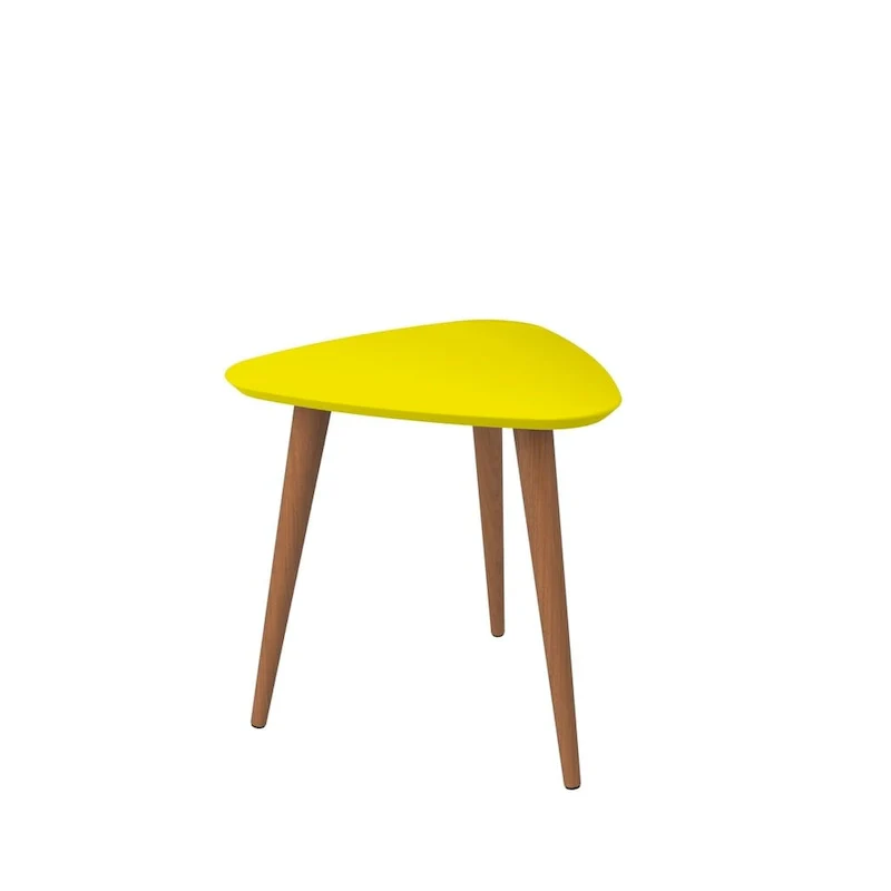 Utopia 19.88 High Triangle End Table With Splayed Wooden Legs