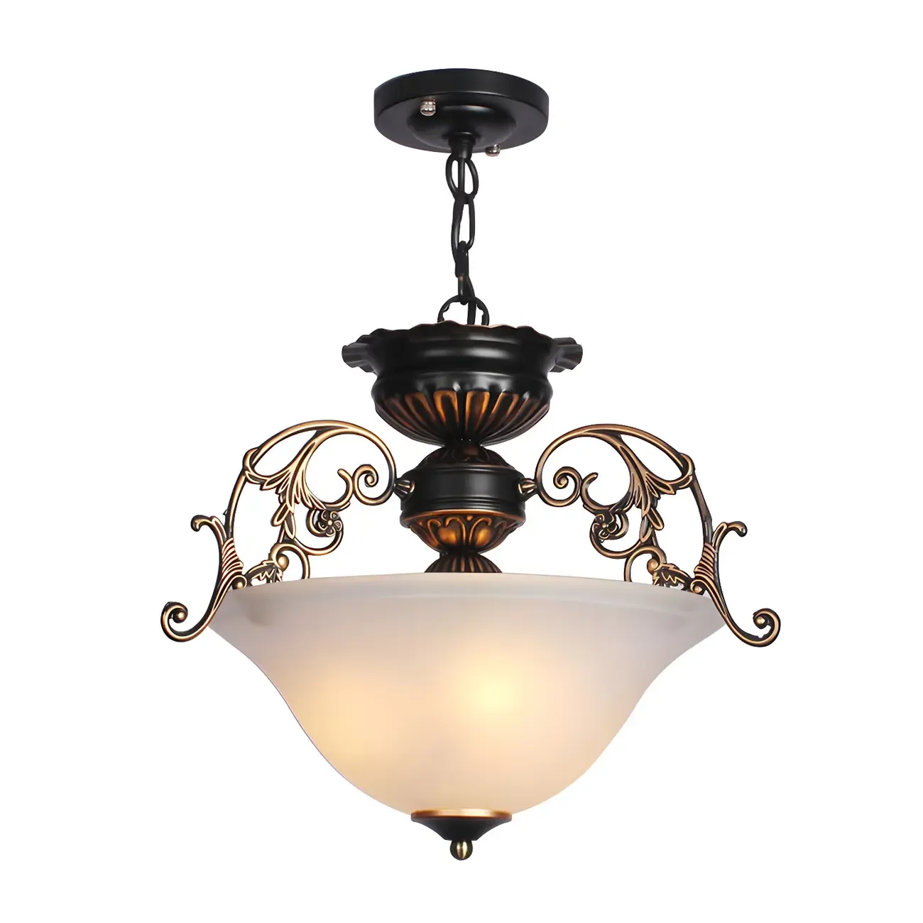 Gold Glass Classic Design Ceiling Chandelier Light