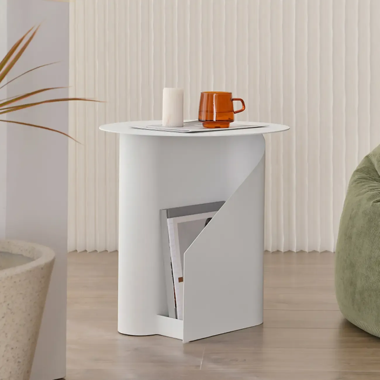 Scandinavian Abstract Iron Small Round Side Table