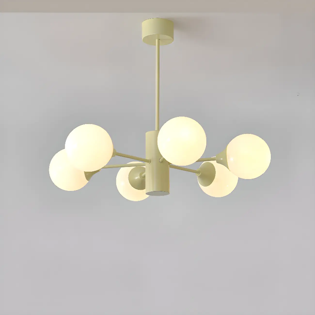 8-Light Modern Glass Globe Chandelier with Adjustable Design