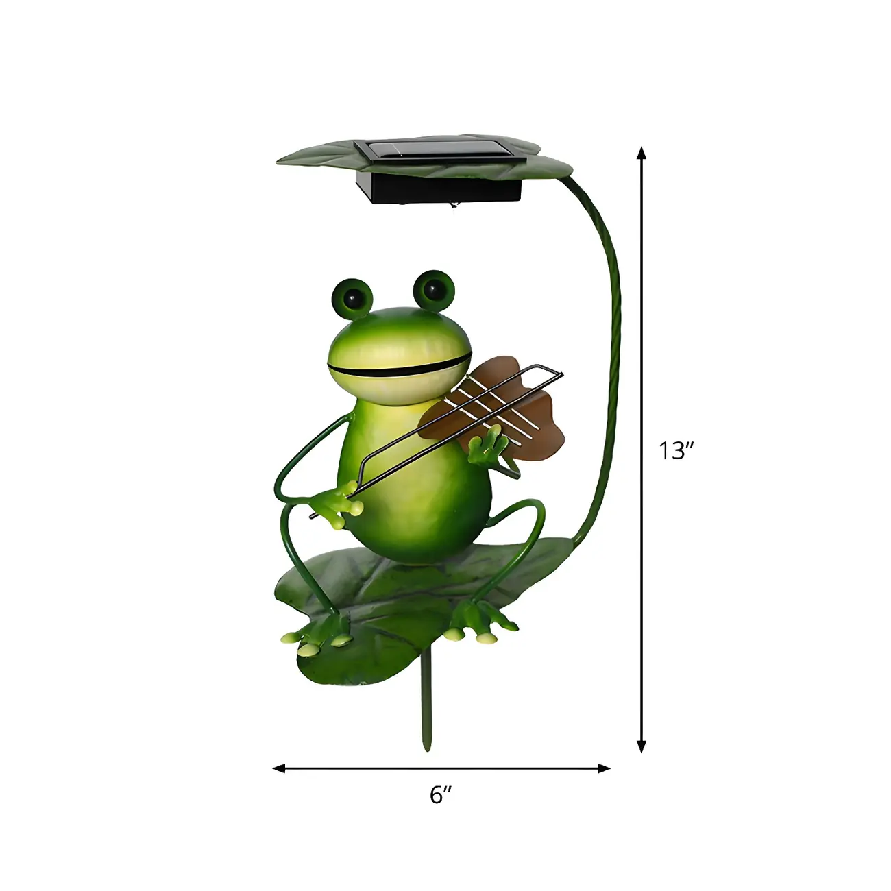 Solar Metal Quirky Frog Musician Landscape Lighting