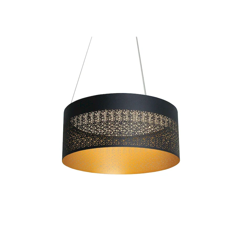 Ash 1-light Black LED Pendant, White Acrylic Shade