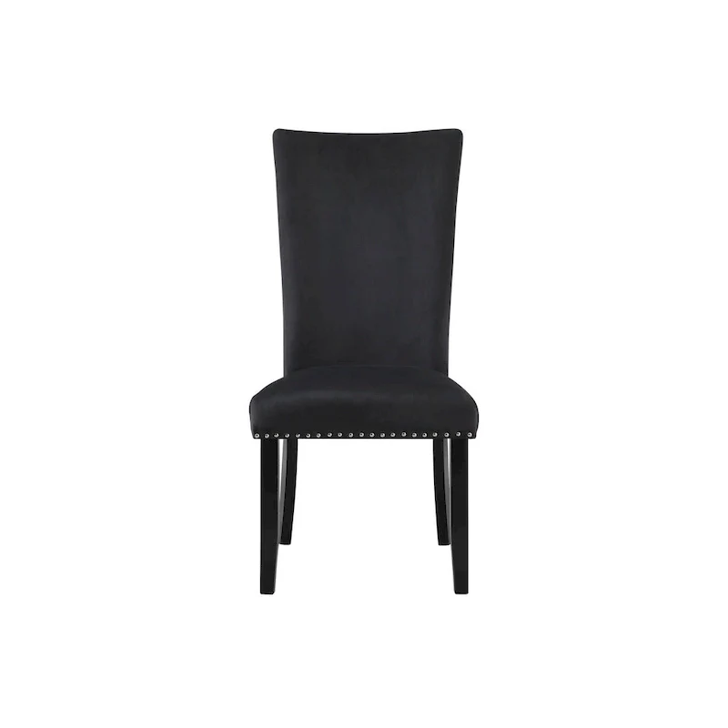 HomeRoots Set of Two Black Upholstered Velvet Dining Side Chairs - 20.25' X '40.75' X '27