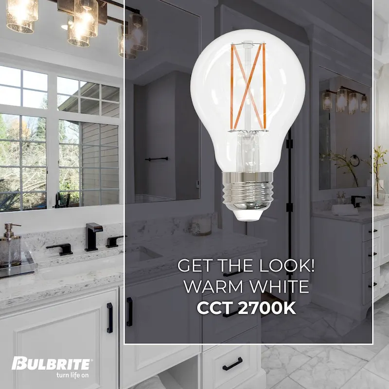 Bulbrite Pack of (8) 7 Watt Dimmable Clear Filament A19 Medium (E26) LED Bulb