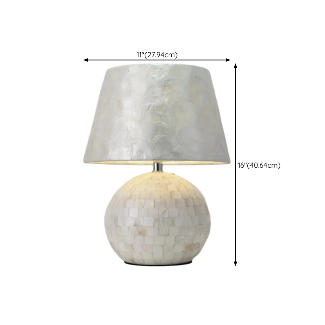 Modern Shell Table Lamp with Geometric Shade