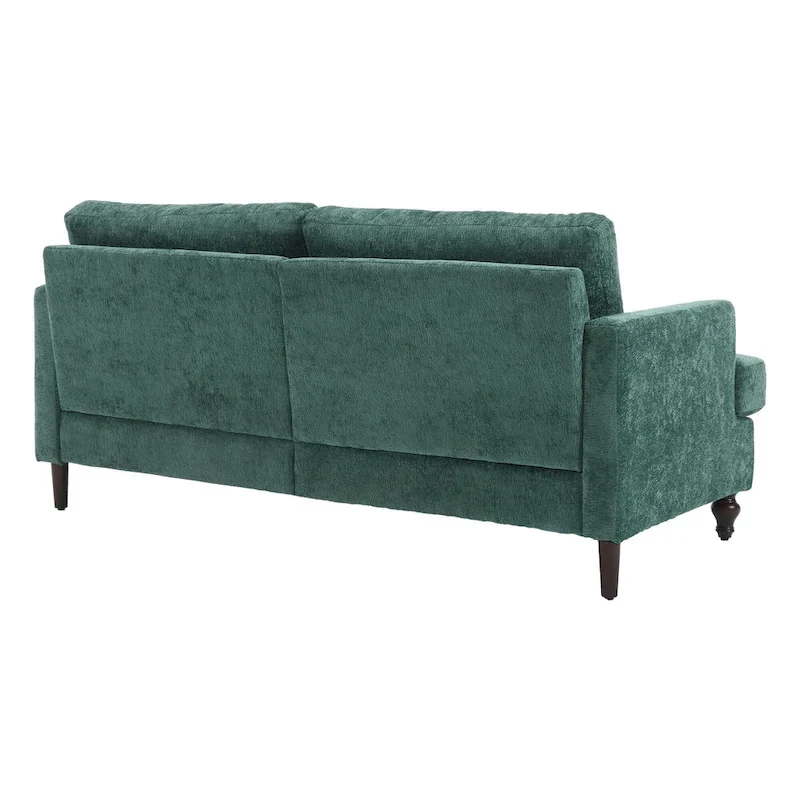Green 68.9 Chenille 2-Seater Sofa with Detachable Cushions and Wooden Legs
