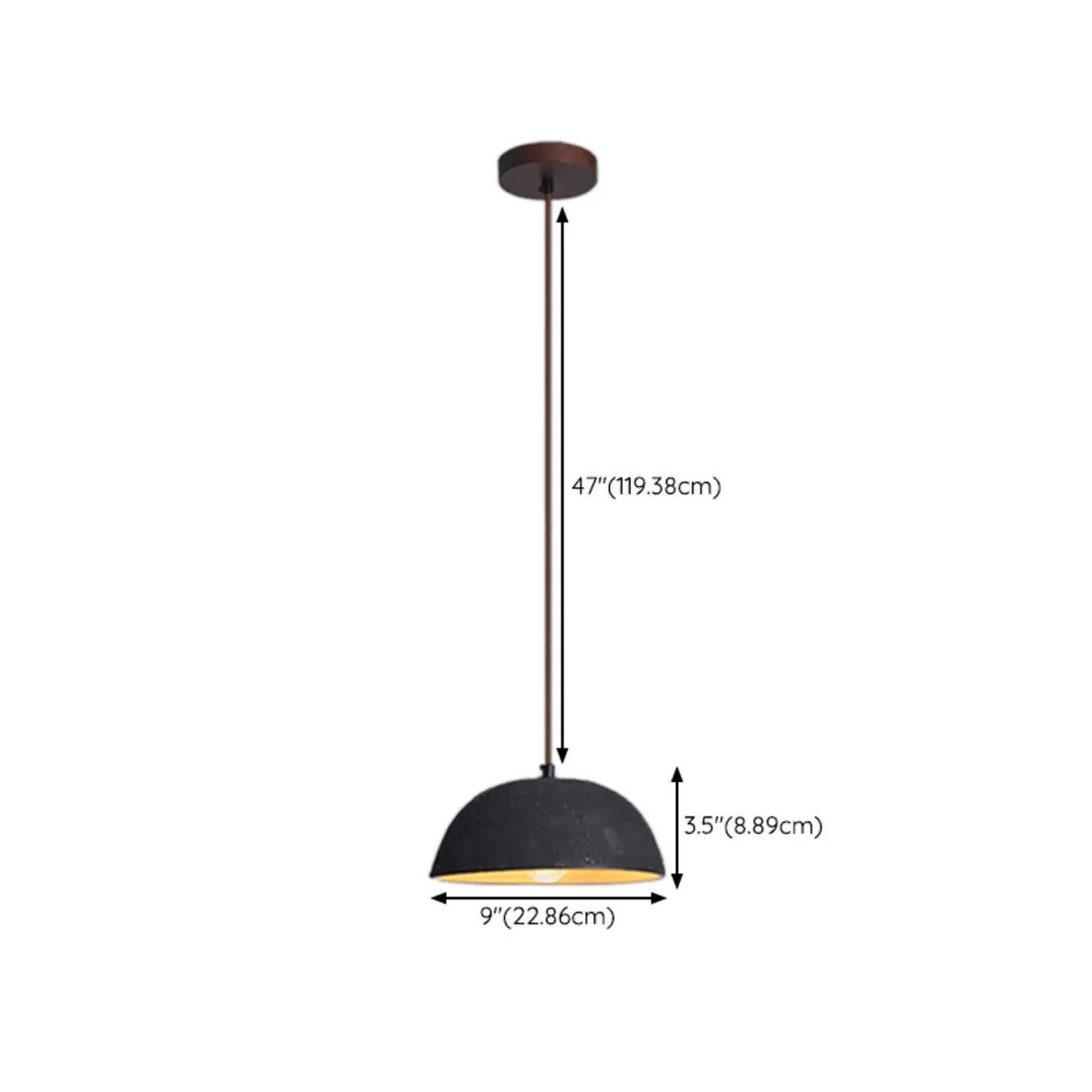 Modern Ceramic Black Bowl Kitchen Pendant Light