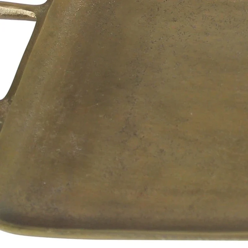HomeRoots 16  Gold Rustic Metal Tray With Handles