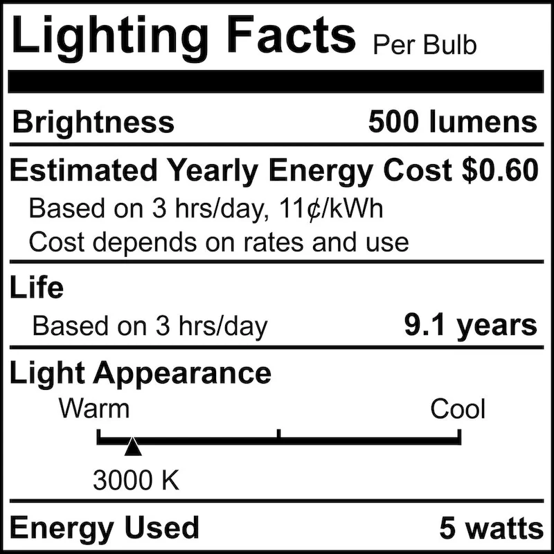 Bulbrite LED Filament Pack of (4) 5 Watt Dimmable B11 Light Bulb with Clear Glass Finish and Candelabra (E12) Base