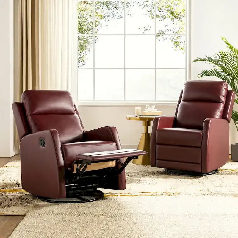 Esteban Swivel Recliner with Tufted Back Set of 2 by HULALA HOME
