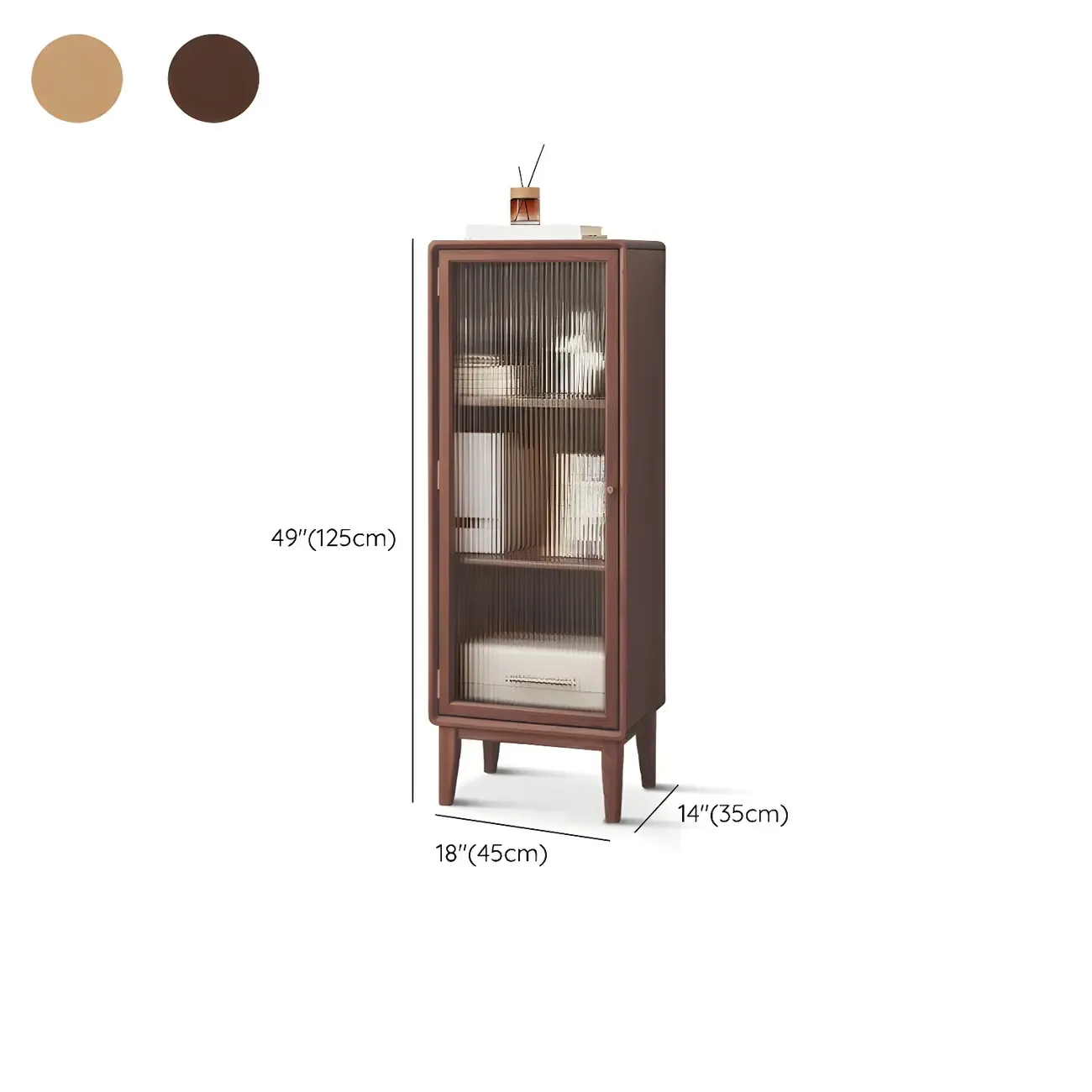 Natural Wood Standard Display Cabinet with Adjustable Shelves