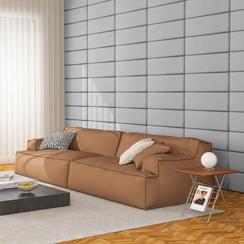 Art3d 9.84 x 23.62 Peel and Stick Headboard,Pack of 12, 3D Soundproof Wall Panels, Upholstered Wall Panel