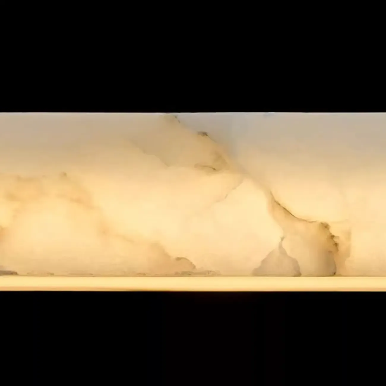 White Rectangle Stone LED Hanging Island Light