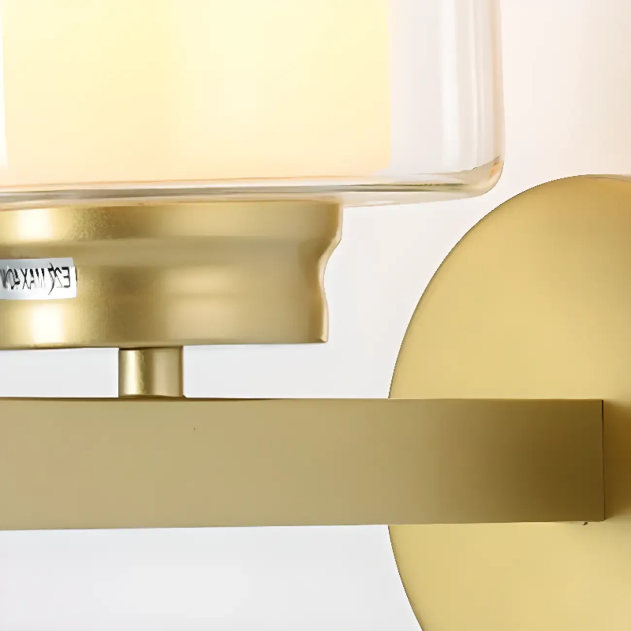 Modern Cylinder Brass Glass Shade Wall Sconce Light Fixture