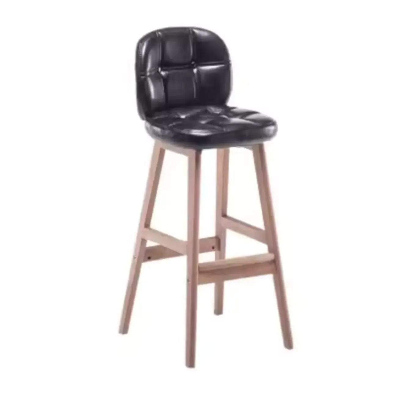 Elegant Low Back Bucket Faux Leather Bar Stool