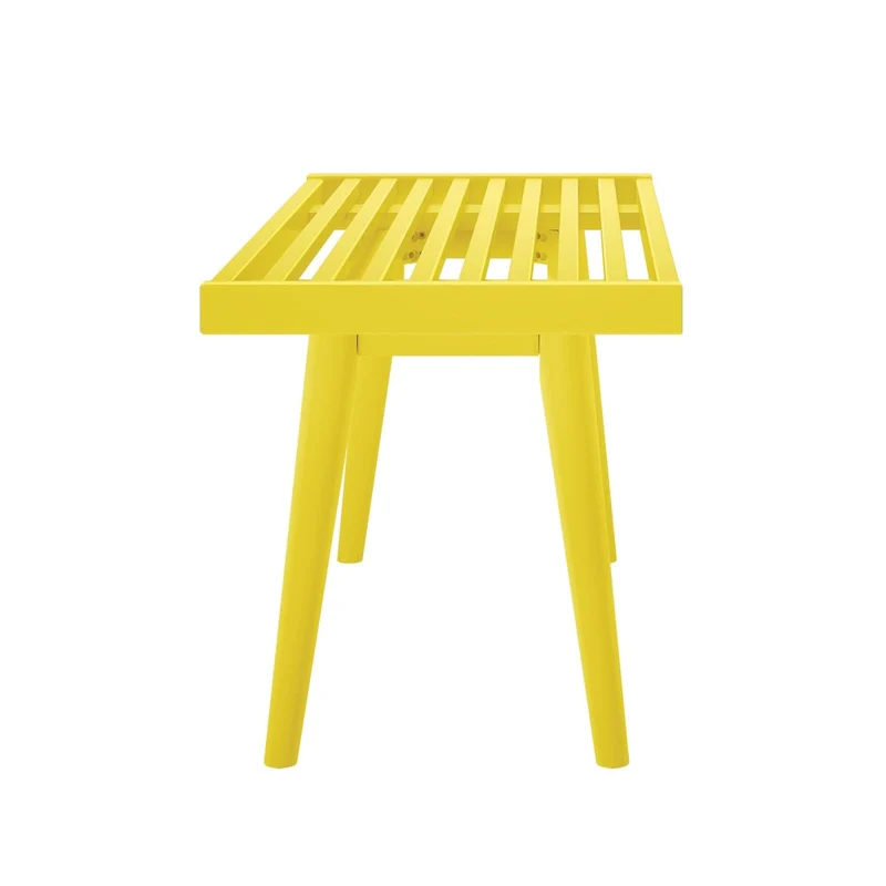 Plank and Beam Mid Century Single Wood Entryway Bench - 41.3 L x 16.5 W x 17.5 H