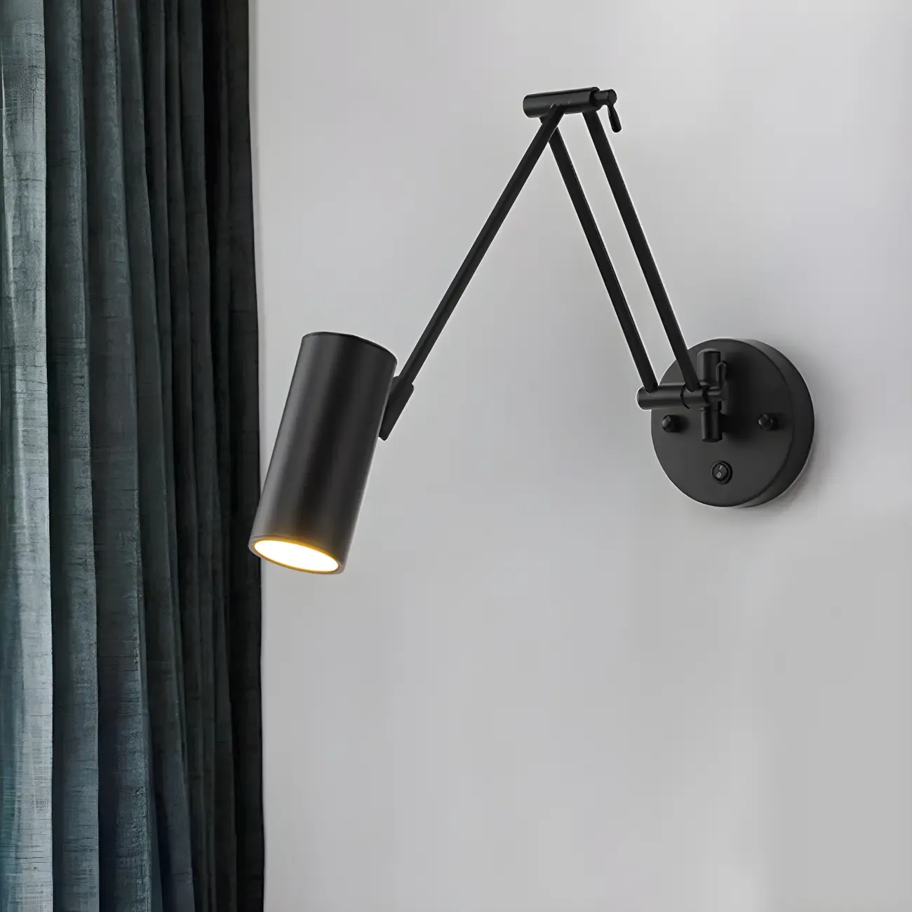 Elegant Streamlined Metal Swing Arm Wall Light