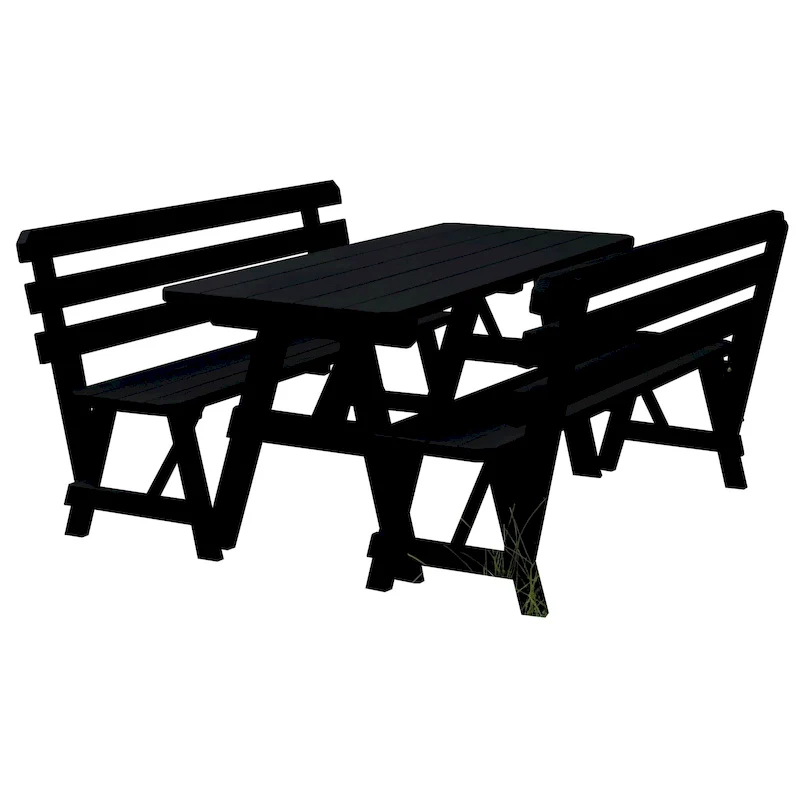 Pine 8' Picnic Table with 2 Backed Benches