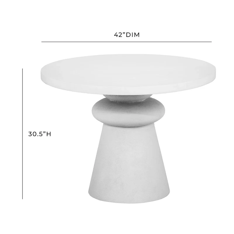 Lupita White 42 Round Dinette Table