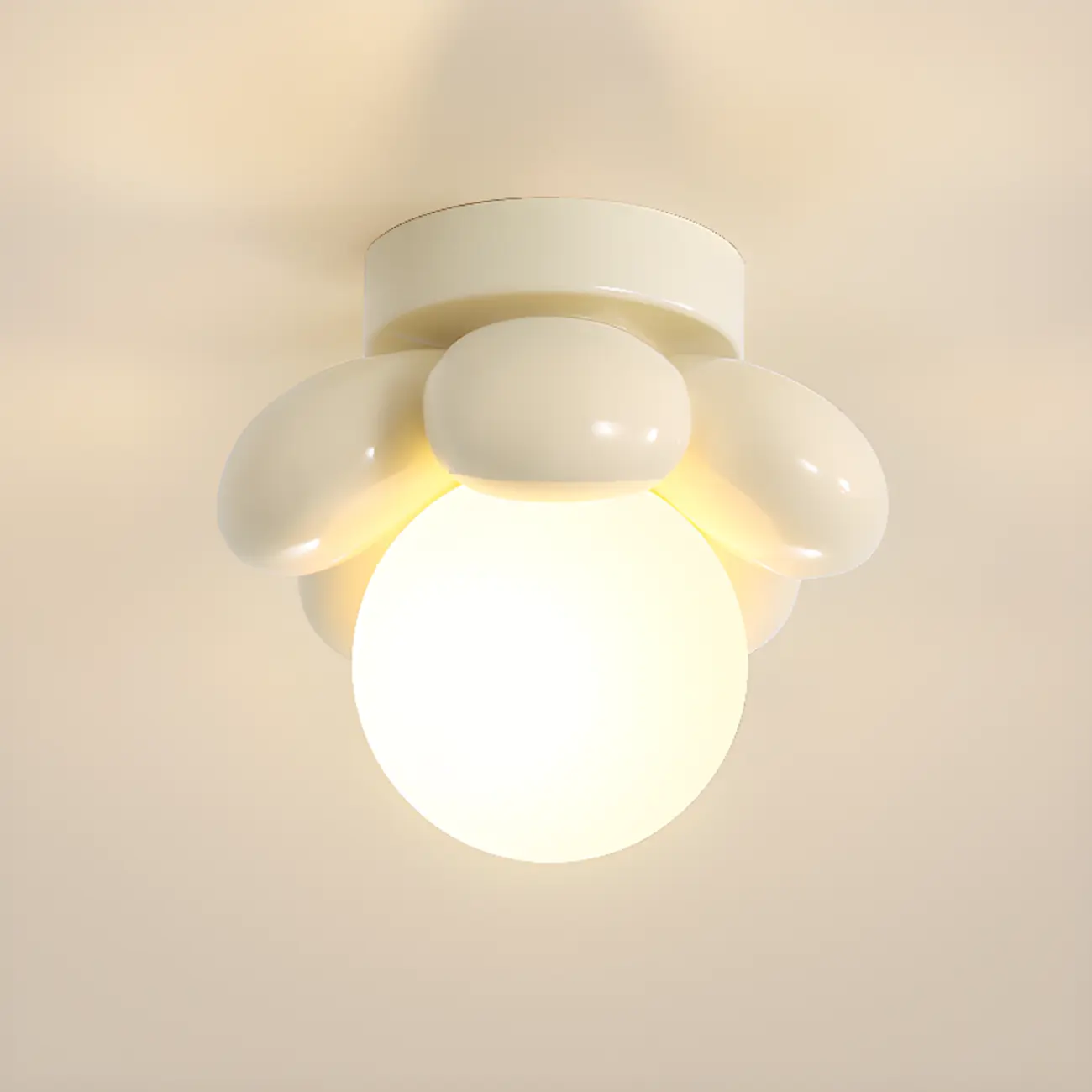 Modern Mini LED Semi-Flush Ceiling Light in Flower Shape