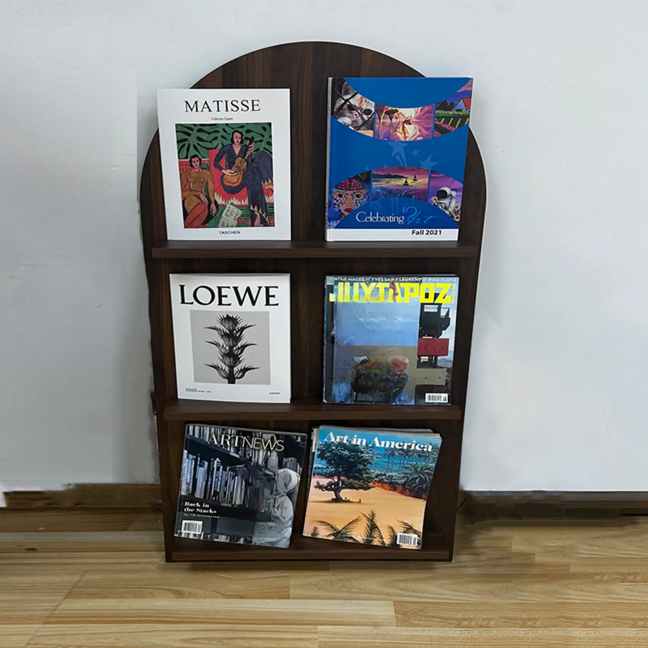 Modern Small Display Vertical Laminate Wood Bookcase