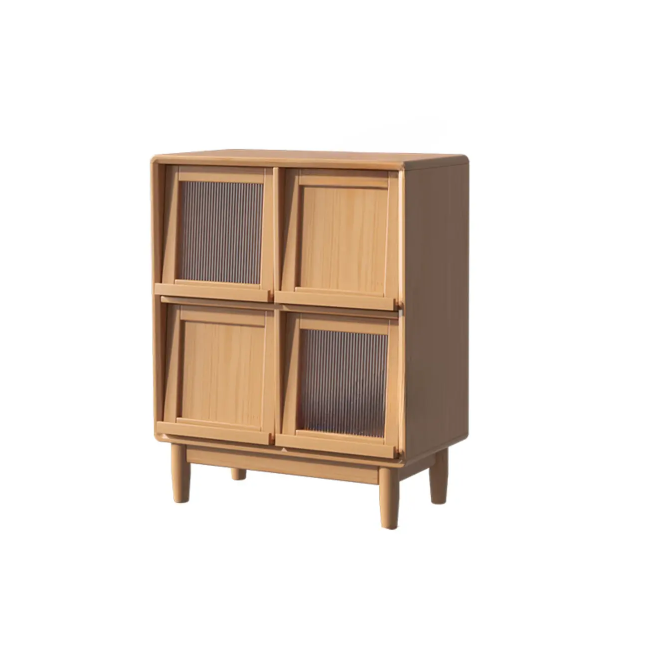 Horizontal Rectangular Wooden Flip-Top Bookcase with Doors