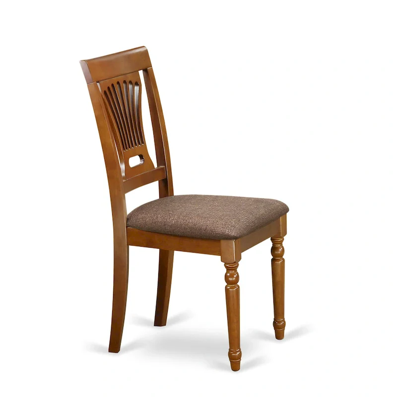 East West Furniture 5 Piece Dining Set Includes a Round Dining Room Table and 4 Kitchen Chairs, Saddle Brown (Seat Options)