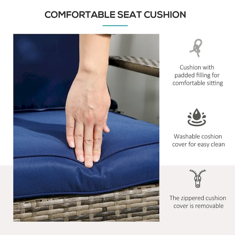 Patio Wicker Adirondack Chair, All-Weather Rattan Fire Pit Chair Soft Cushions, Tall Curved Backrest and Armrests