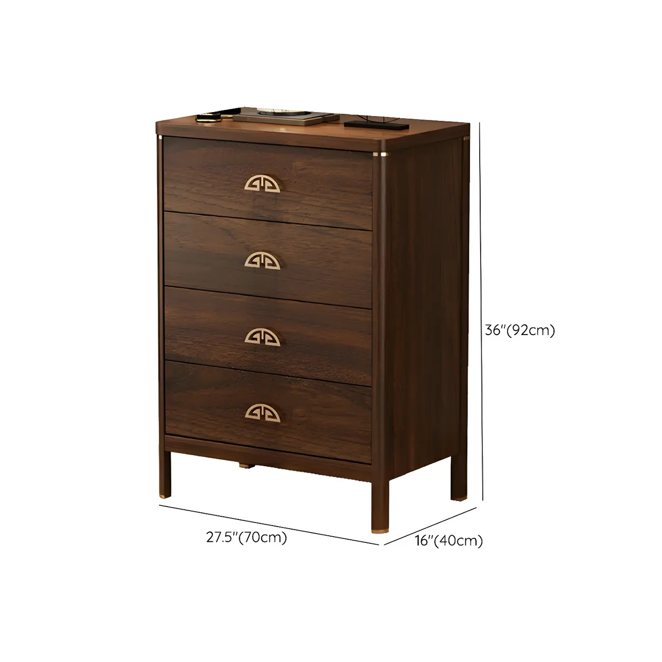 Traditional Brown Wooden Double Dresser with Soft Close Drawers