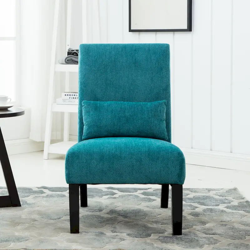 Armless Accent Chair With Pillow