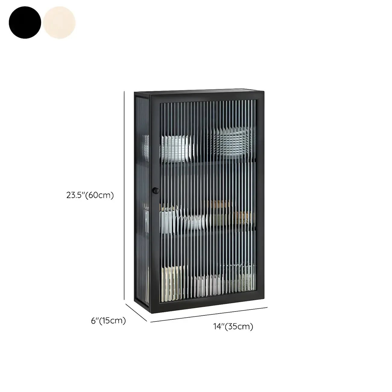 Modern Metal Black Wall-Mounted China Cabinet