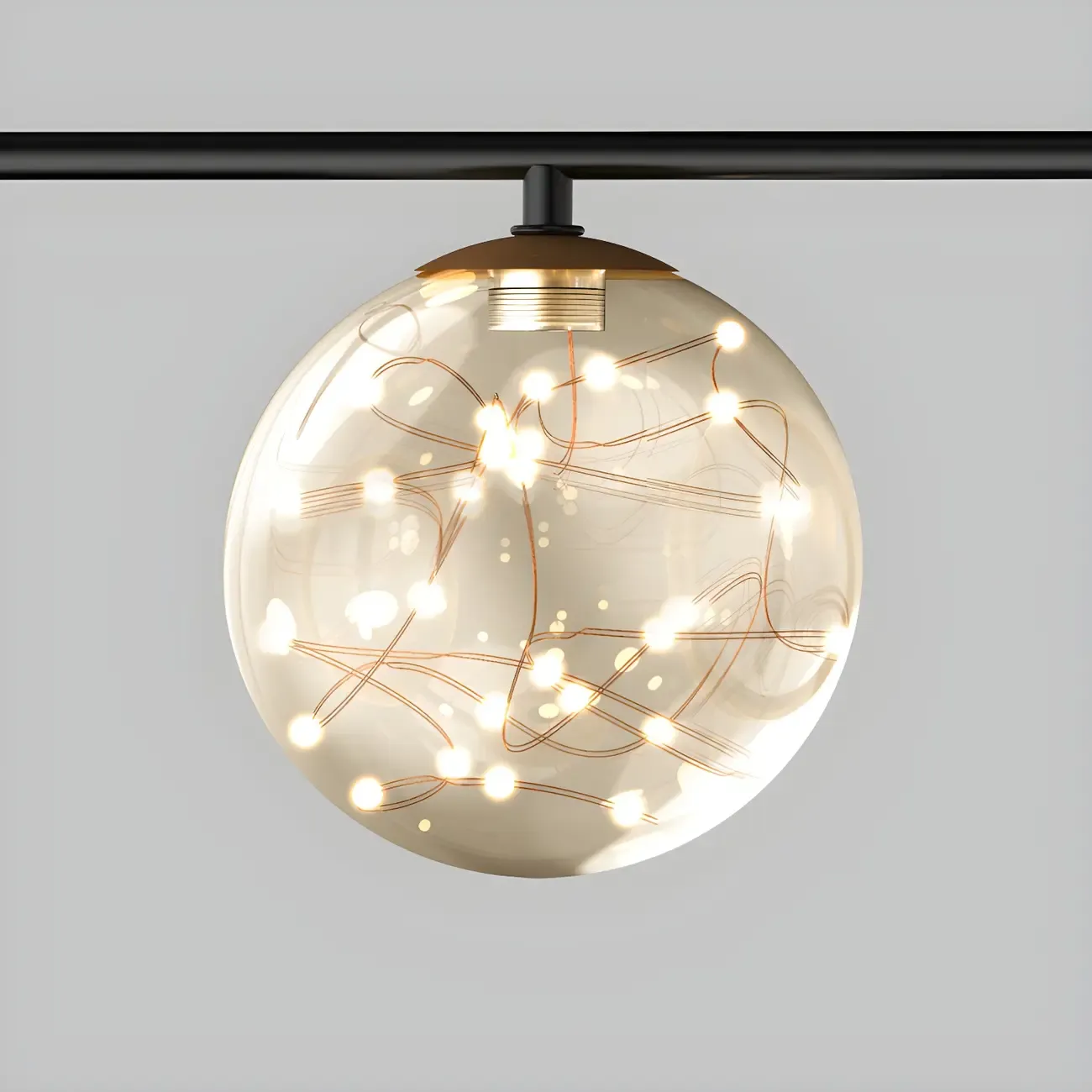 Modern Black LED Linear Kitchen Island Chandelier