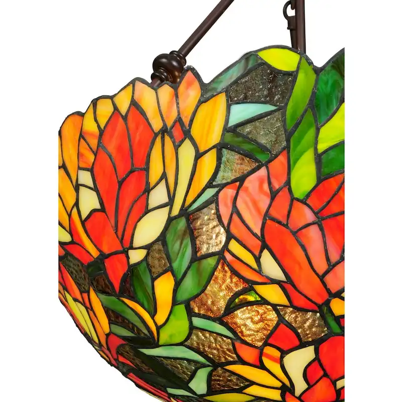 Meyda Tiffany Lamella 3 Light 20.25  Wide Hand-Crafted Pendant with