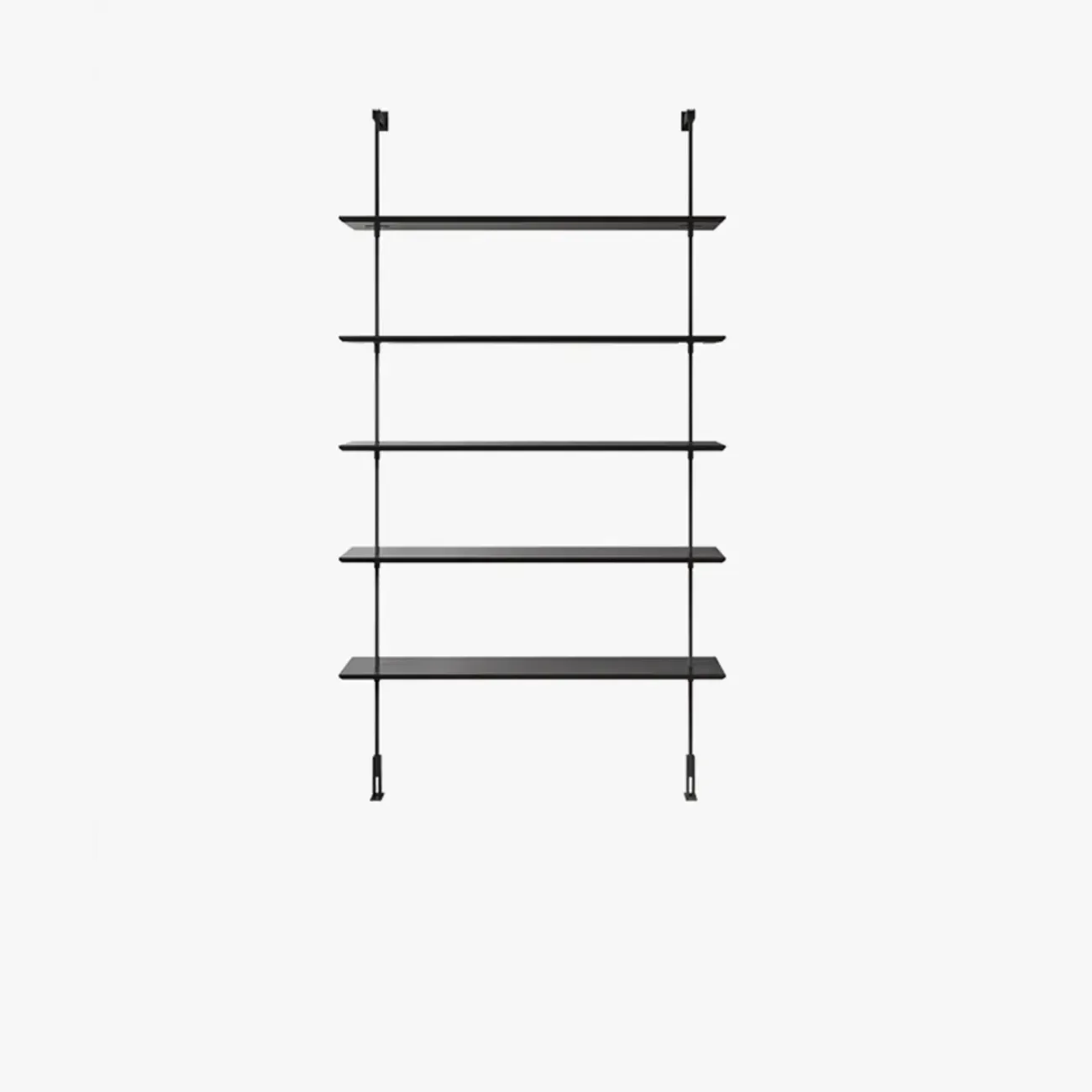 Industrial Black Wood Modular Wall Shelving System Bookshelf