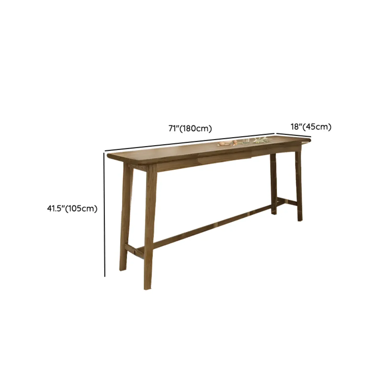 Simple Brown Wooden Footrest Bar Tables