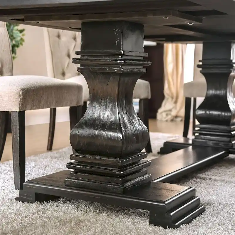 Kaolinovo Country Ivory Solid Wood 7-Piece Dining Table Set by Furniture of America