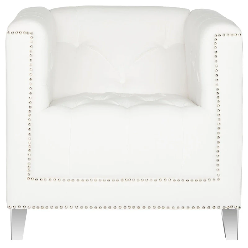 SAFAVIEH Kamilah White/ Clear Club Chair - 31.9 x 33.9 x 29.9 - 32Wx34Dx30H