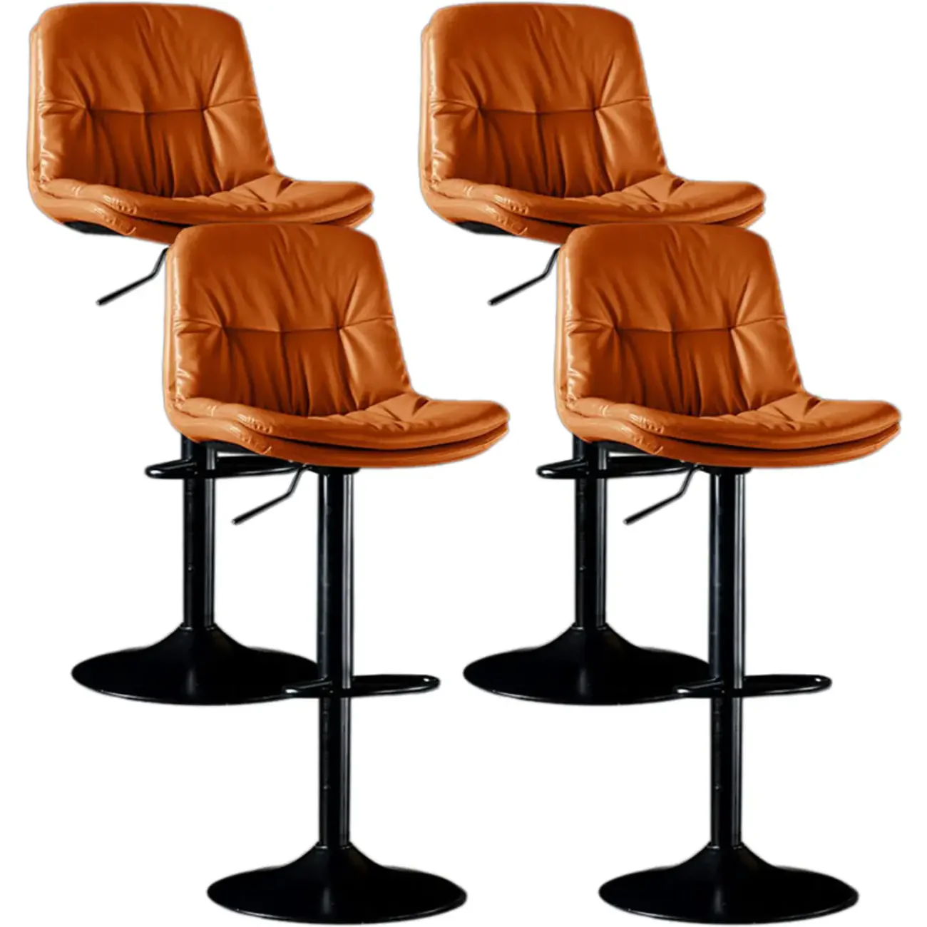 Adjustable Leather Low Back Swivel Bar Stool