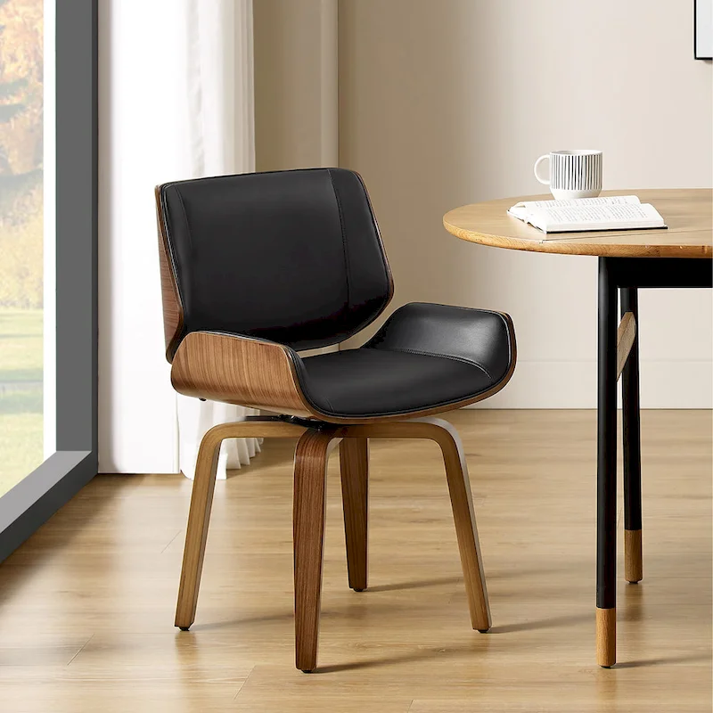 Art Leon Swivel Wooden Upholstered Dining Chairs (Set of 2)