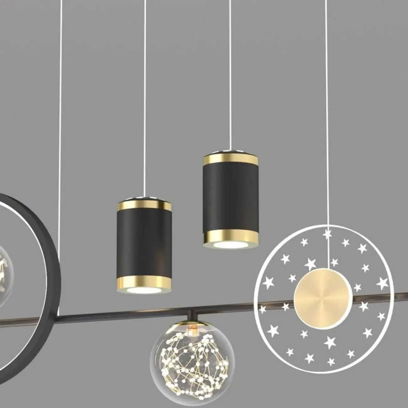 Luxury Adjustable Multi-Light Island Pendant Light