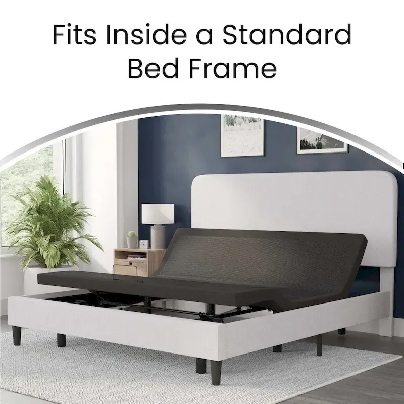 Anti-skid Upholstered Adjustable Bed Base with Wireless Remote