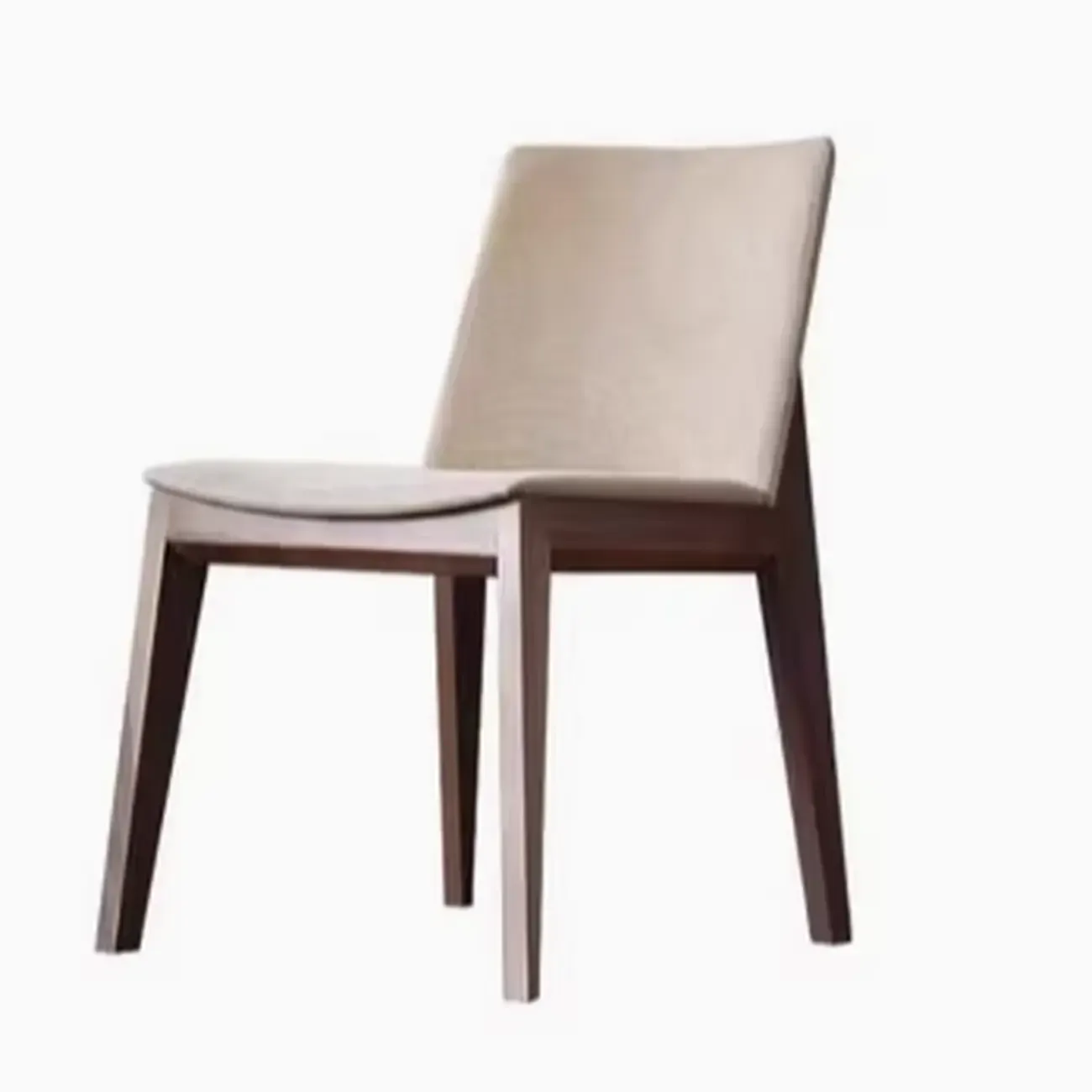 Modern Armless Upholstered Dining Chair with Wood Legs