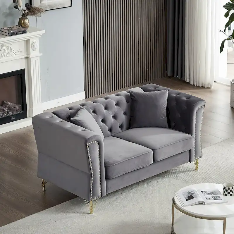 60.2 Chesterfield Velvet Sofa