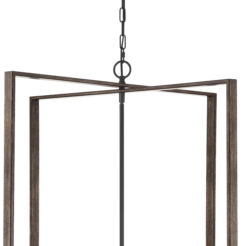 Finnick 12-light 31 Inch Farmhouse Rustic Chandelier with Wood Grain - N/A