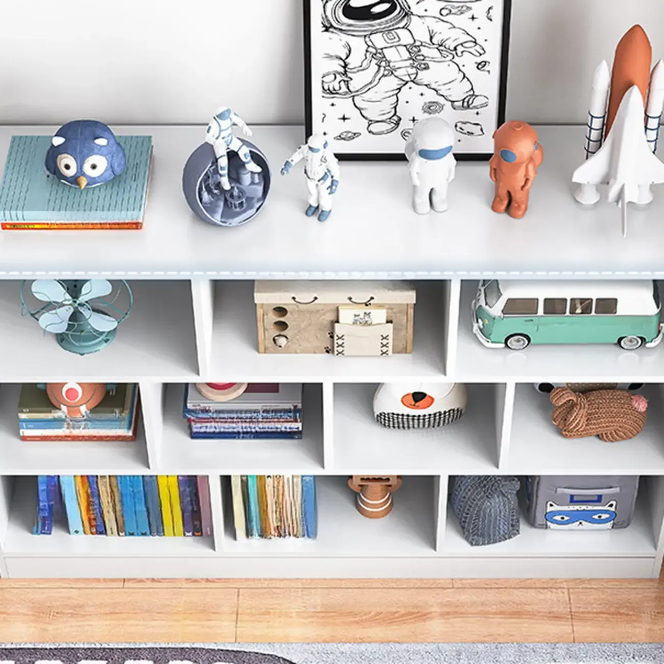 Simple Natural Finish Modular Vertical Wood Bookcase