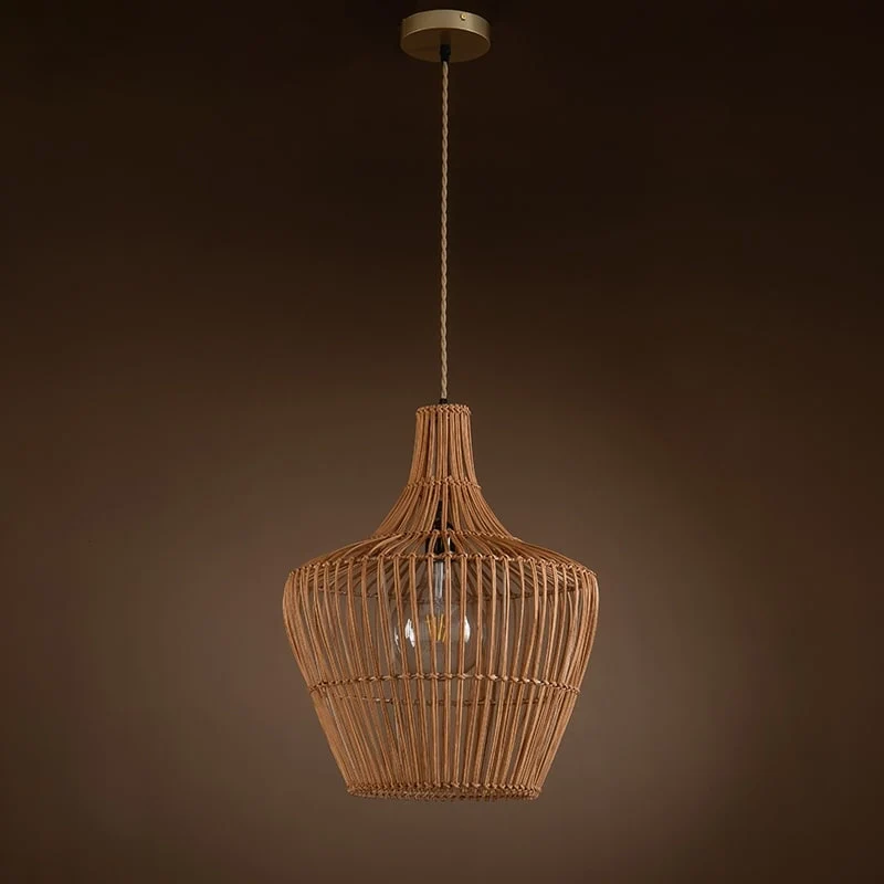 Ailsa Handmade Bohemian Rattan Pendant Lamp - 19.7  x 15.7