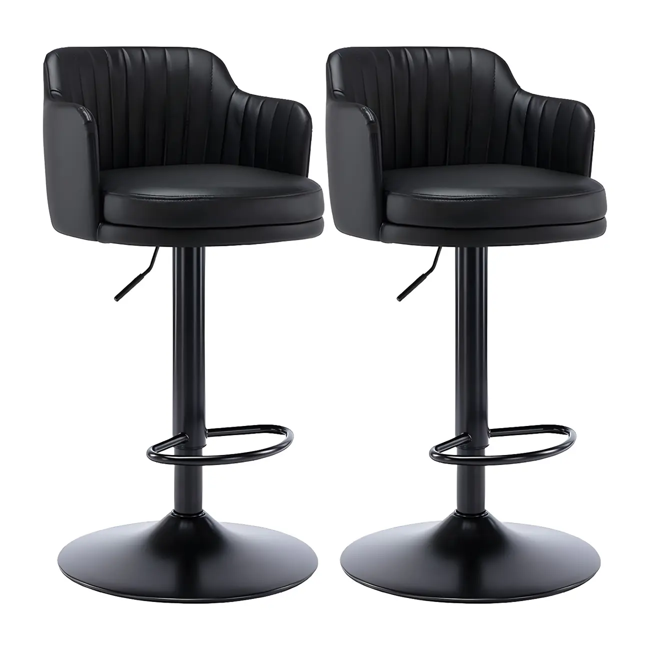 Modern Leather Armrests Swivel Adjustable Bar Stool