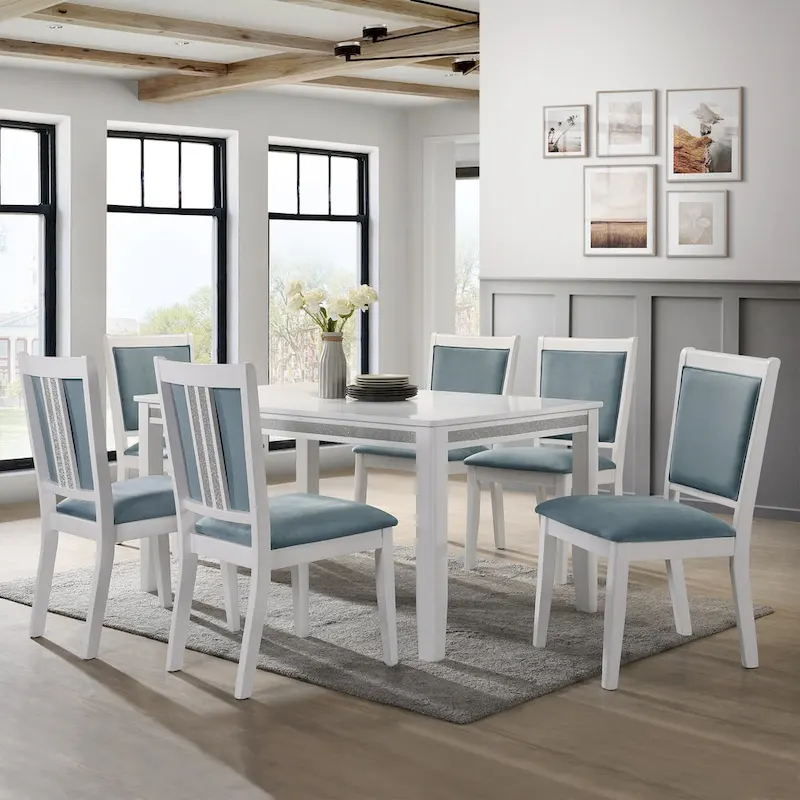 CraftPorch Luxurious Crystal Diamond Strip 7-piece Dining Set