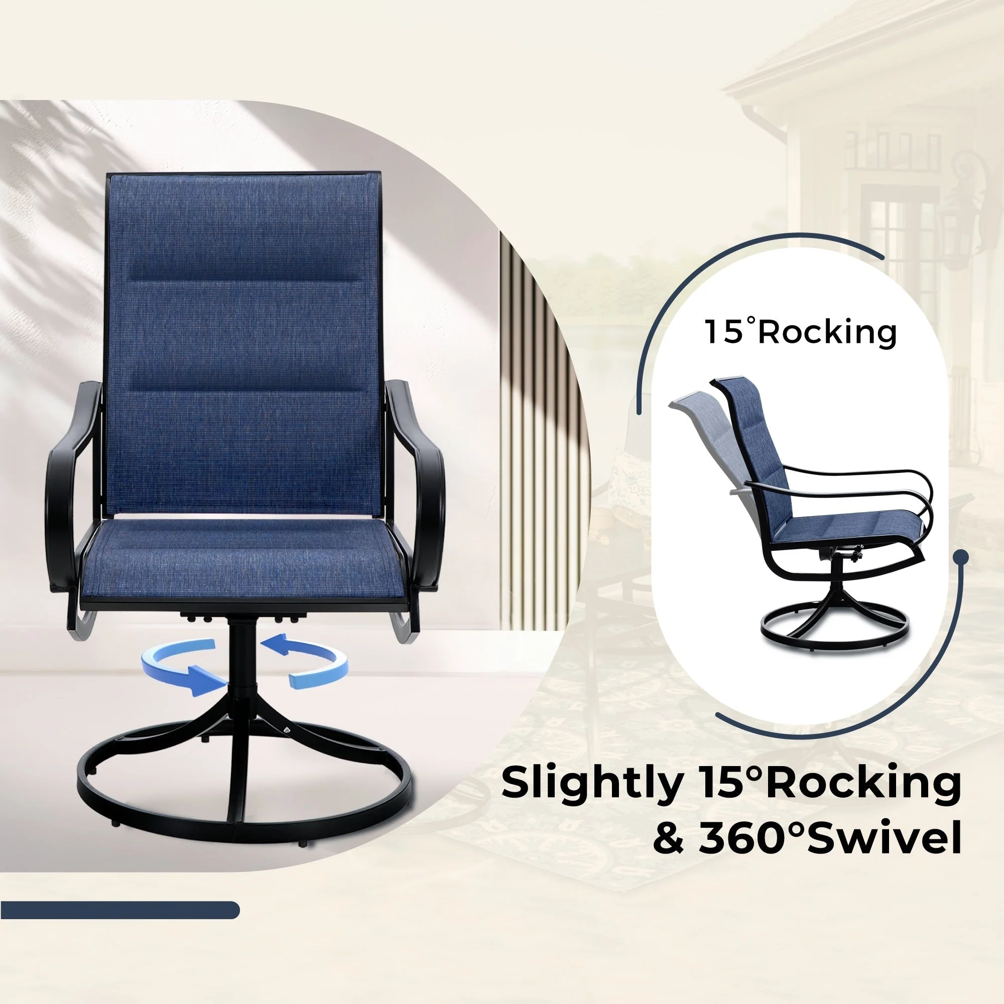 MAISON ARTS 8 PCS Patio Dining Set with 13ft Patio Umbrella